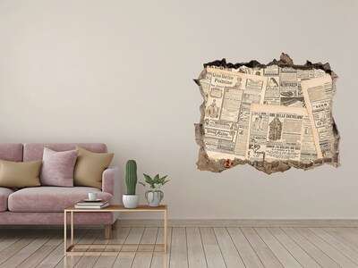 Wandtattoos Loch Alte Zeitung in einem Loch in der Wand