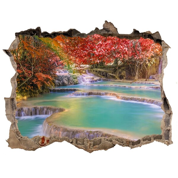 Wandtattoos Loch Tropischer Wasserfall in Herbstfarben
