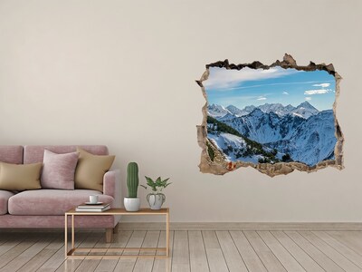 3D Wandtattoos Loch in der Wand Winterliche Berglandschaft