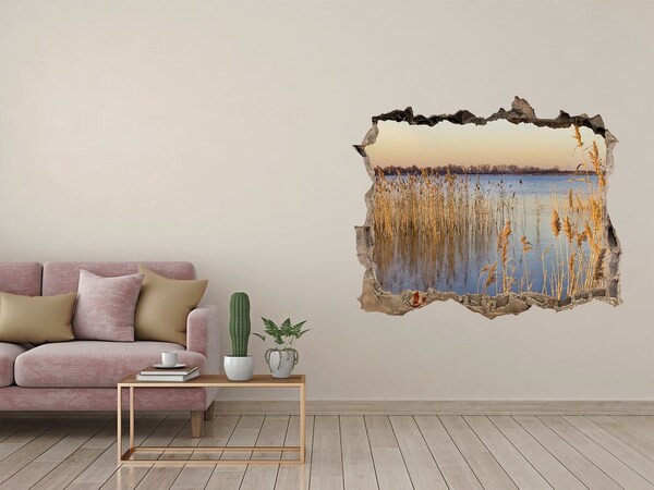 3D Wandtattoos Loch in der Wand Bucht mit Schilf