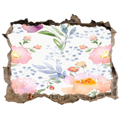 Wandtattoos Loch Ein Blumenmotiv an einer beschädigten Wand