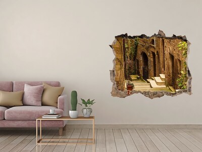 3D Wandtattoos Loch in der Wand Eine charmante Straße in der Stadt