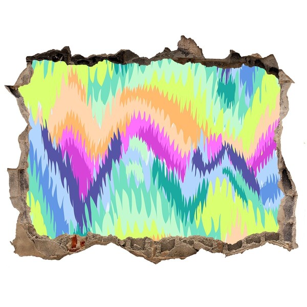 Wandtattoos Mauerdurchbruch Eine bunte Welle an der Wand