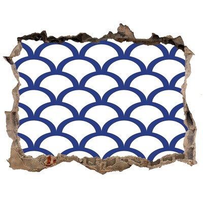 Wandtattoos Mauerdurchbruch Wellen in Blautönen