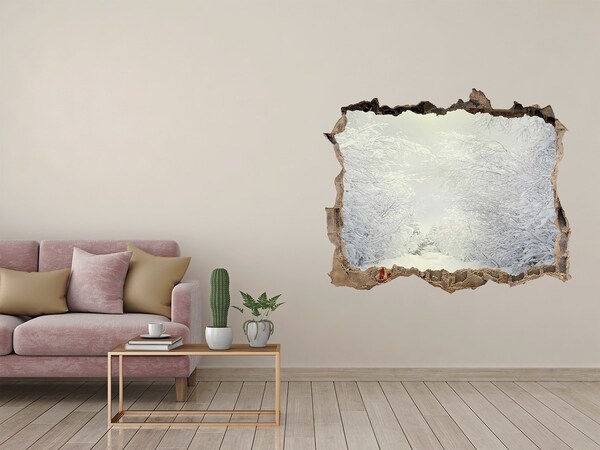 3D Wandsticker Loch Winterlandschaft hinter der Mauer