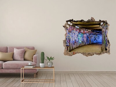 Wandfolien Loch in der Wand Graffiti in einem Stadttunnel