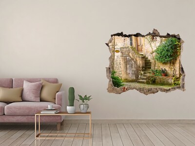 Wandfolien Loch in der Wand Charmante Treppe in einer alten Stadt