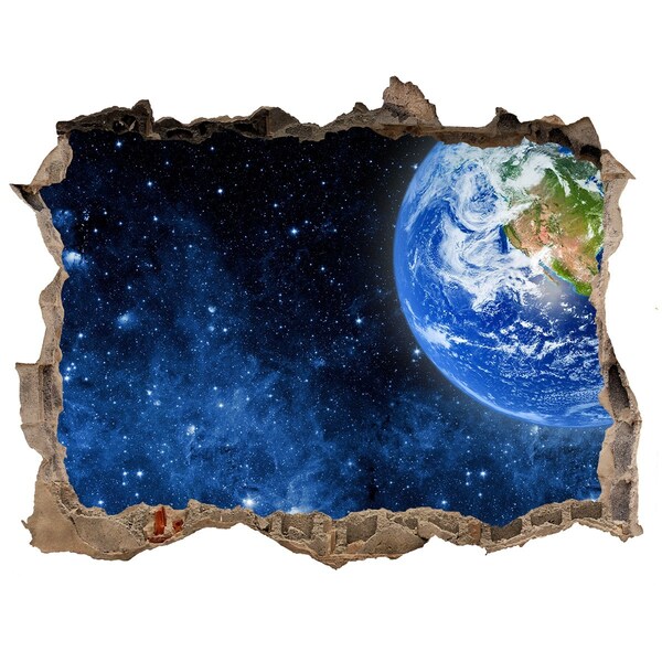 3D Wandtattoos Loch in der Wand Kosmischer Blick aus einem Loch in der Wand