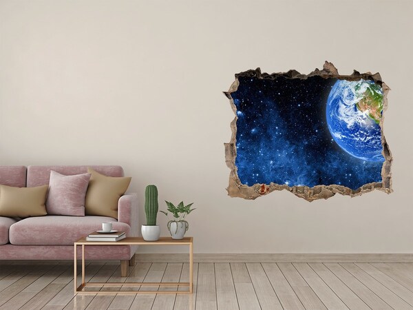 3D Wandtattoos Loch in der Wand Kosmischer Blick aus einem Loch in der Wand