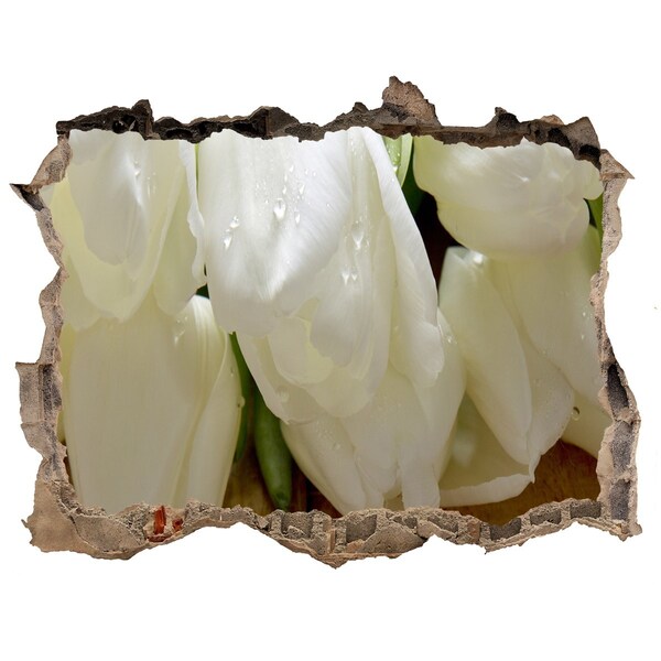 3D Wandsticker Loch Blumen aus Beton