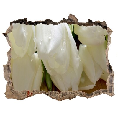3D Wandsticker Loch Blumen aus Beton