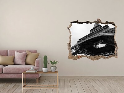 Wandtattoos Mauerdurchbruch Der Eiffelturm in monochromer Umgebung