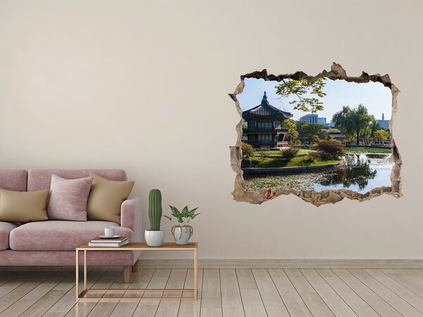 3D Wandtattoos Loch in der Wand Garten im asiatischen Stil