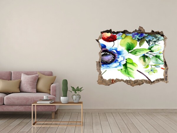 3D Wandsticker Loch Ein florales Farbenmeer