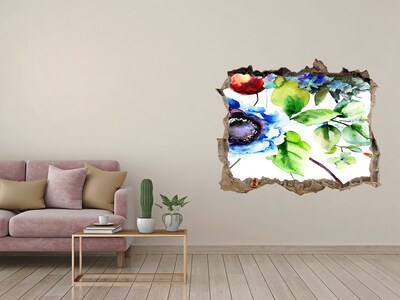 3D Wandsticker Loch Ein florales Farbenmeer