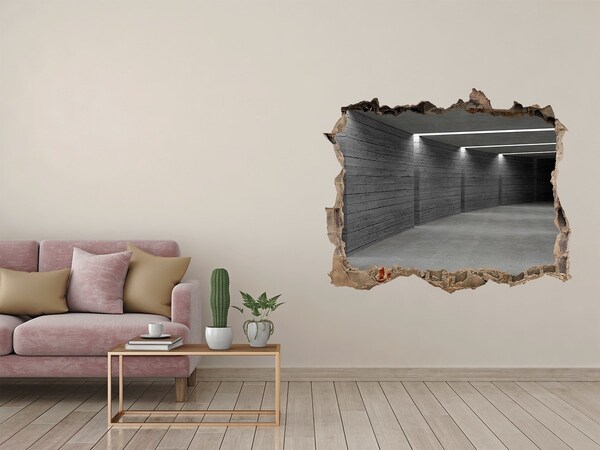 3D Wandtattoos Loch in der Wand Innenansicht eines modernen Lagerhauses