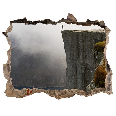 3D Wandsticker Loch Blick von der Klippe oberhalb des Fjords