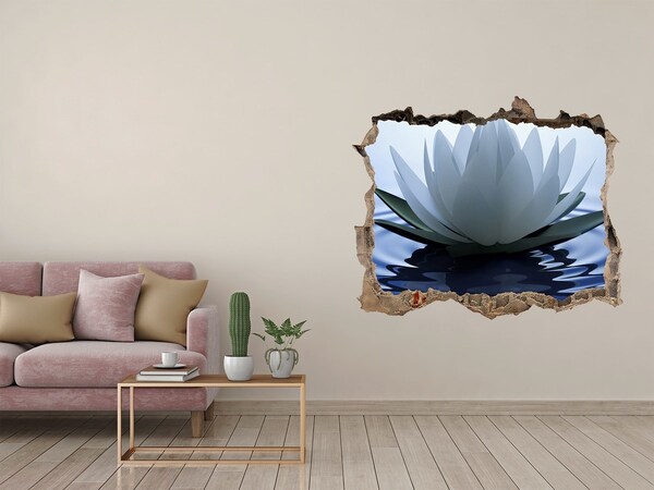 3D Wandsticker Loch Lotusblume auf dem Wasser