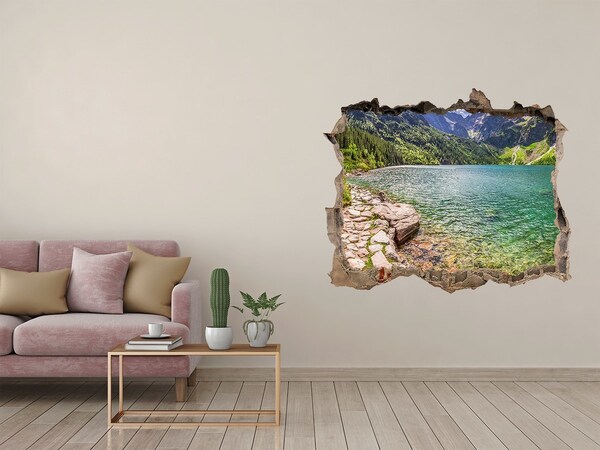 3D Wandsticker Loch Bergsee im Tal