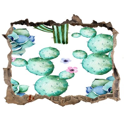 Wandtattoos Mauerdurchbruch Kakteen in einem Loch in der Wand