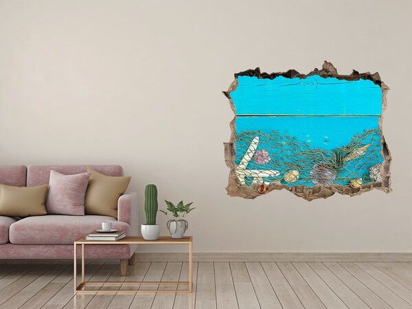 3D Wandtattoos Loch in der Wand Die Unterwasserwelt vor der Kulisse des Riffs