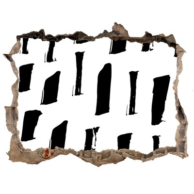 Wandfolien Loch in der Wand Eine zerstörte Mauer mit Blick auf die Stadt