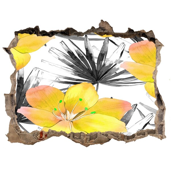 Wandfolien Loch in der Wand Kleiner tropischer Garten