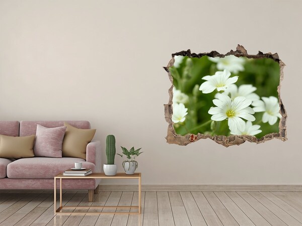 3D Wandsticker Loch Blumen in einem Loch in der Wand