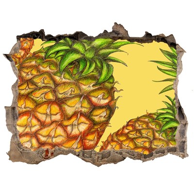 Wandfolien Loch in der Wand Ananas-Farbleck