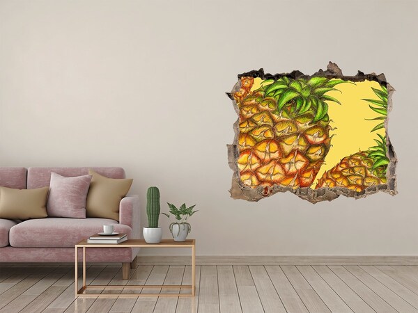 Wandfolien Loch in der Wand Ananas-Farbleck