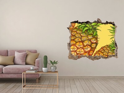 Wandfolien Loch in der Wand Ananas-Farbleck