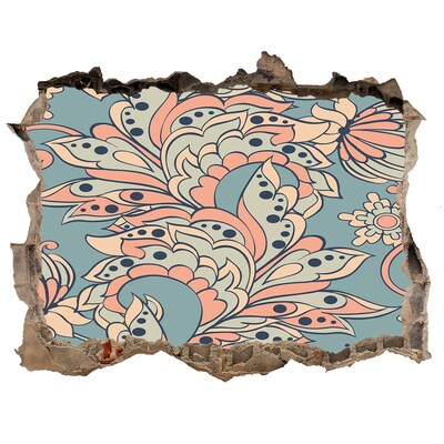 3D Wandsticker Loch Loch in der Wand Blumenmuster