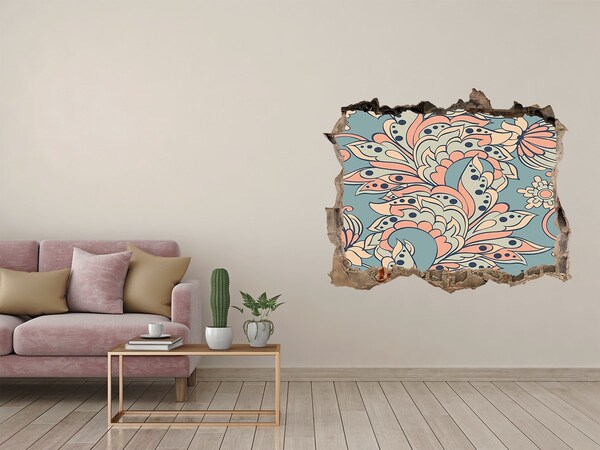 3D Wandsticker Loch Loch in der Wand Blumenmuster