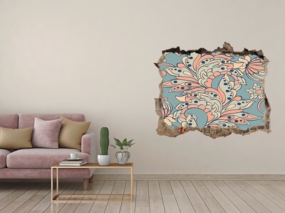 3D Wandsticker Loch Loch in der Wand Blumenmuster