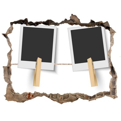 Wandfolien Loch in der Wand Eine beschädigte Wand mit Bilderrahmen