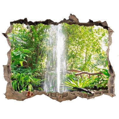 3D Wandsticker Loch Tropischer Wasserfall im Dschungel