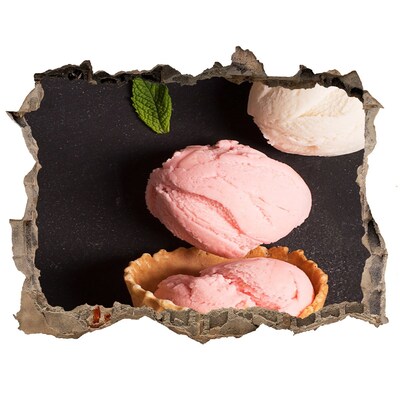 3D Wandtattoos Loch in der Wand Eiscreme-Festmahl im kleinen Laden