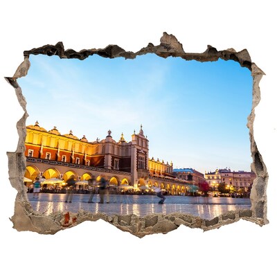 3D Wandtattoos Loch in der Wand Krakau bei Sonnenuntergang