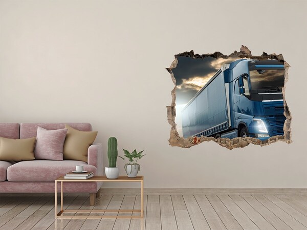 3D Wandsticker Loch LKW ist unterwegs