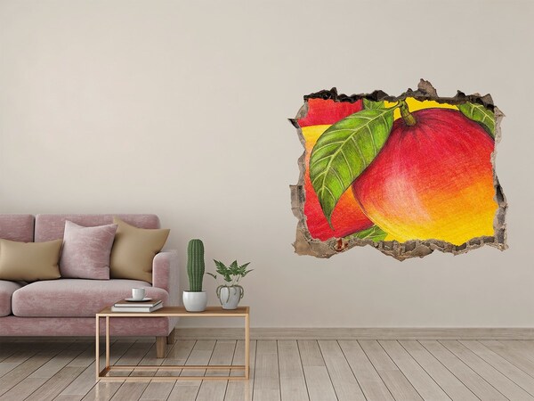 3D Wandsticker Loch Saftige Mango im Wandloch
