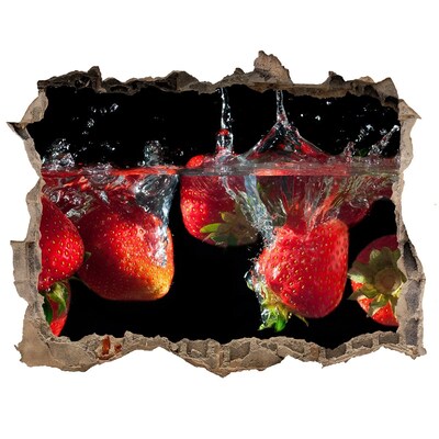 Wandtattoos Loch Fruchtiger Spritzer mit Erdbeeren