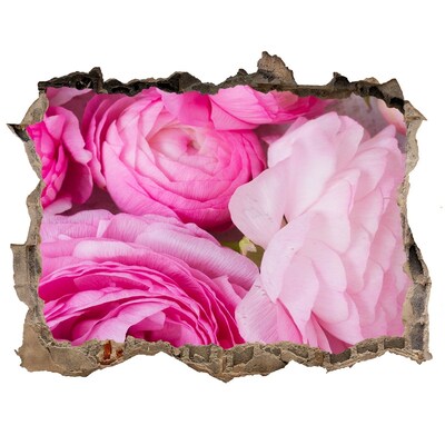 3D Wandsticker Loch Blumen in einem Loch in der Wand