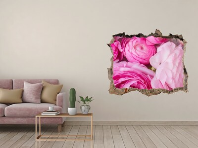 3D Wandsticker Loch Blumen in einem Loch in der Wand