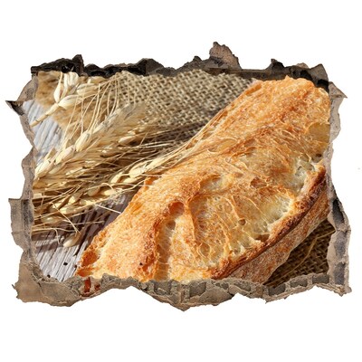 3D Wandsticker Loch Brot mit Körnern im Hintergrund