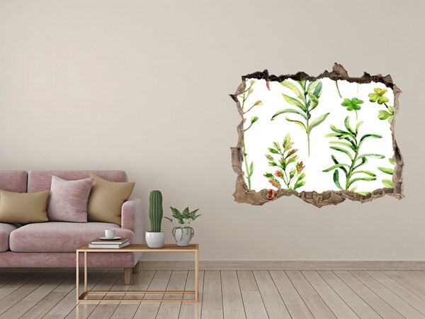 3D Wandtattoos Loch in der Wand Eine grüne Oase aus Beton