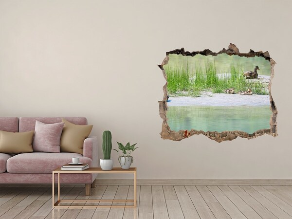 3D Wandsticker Loch Teich mit Enten