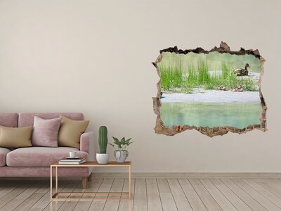 3D Wandsticker Loch Teich mit Enten