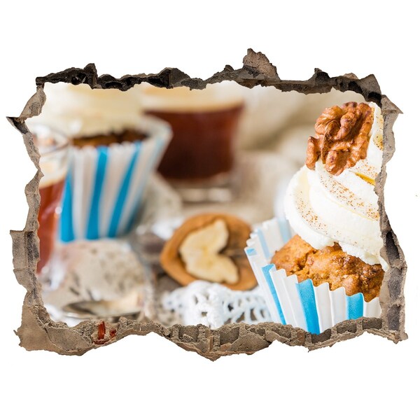 3D Wandtattoos Loch in der Wand Süßes Paradies mit Cupcakes