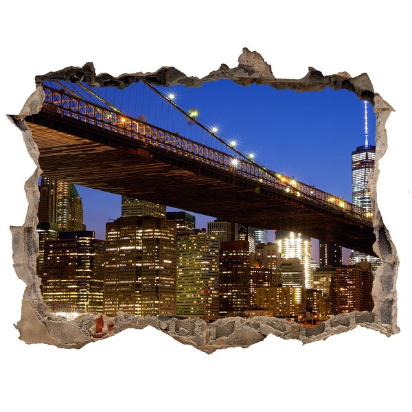 Wandtattoos Loch Brooklyn Bridge bei Nacht