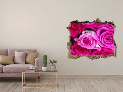3D Wandsticker Loch Rosen in einem Loch in der Wand